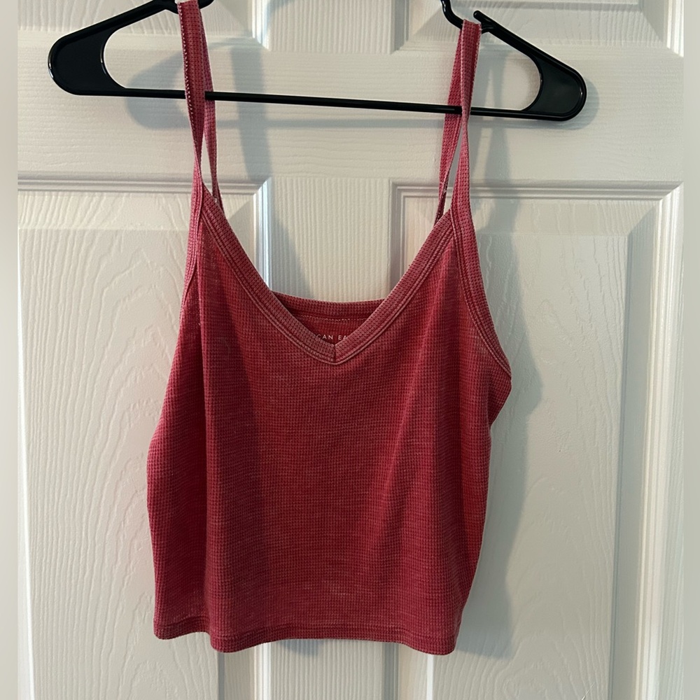 American Eagle red cropped tank top NWOT